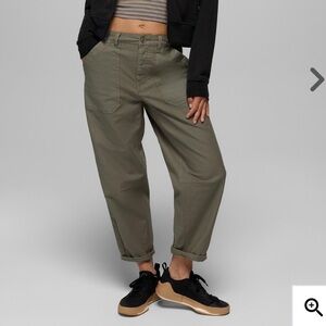 Prana Olive Green Relaxed Fit Cargo Pants